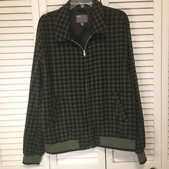 ASOS Other - ASOS men’s green and black plaid bomber jacket